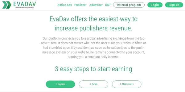 Evadav - Бесплатные push уведомления